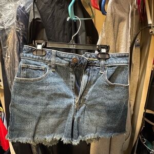 Hollister Blue Jean Shorts with Frayed Hem